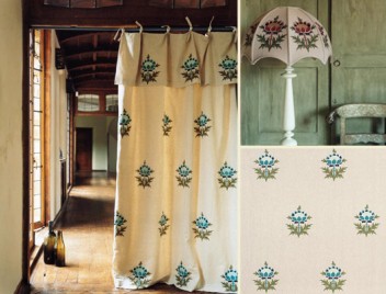 WILLIAM MORRIS TULIP EMBROIDERY FABRIC